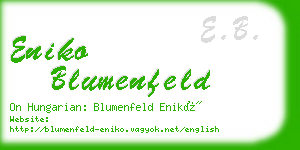 eniko blumenfeld business card